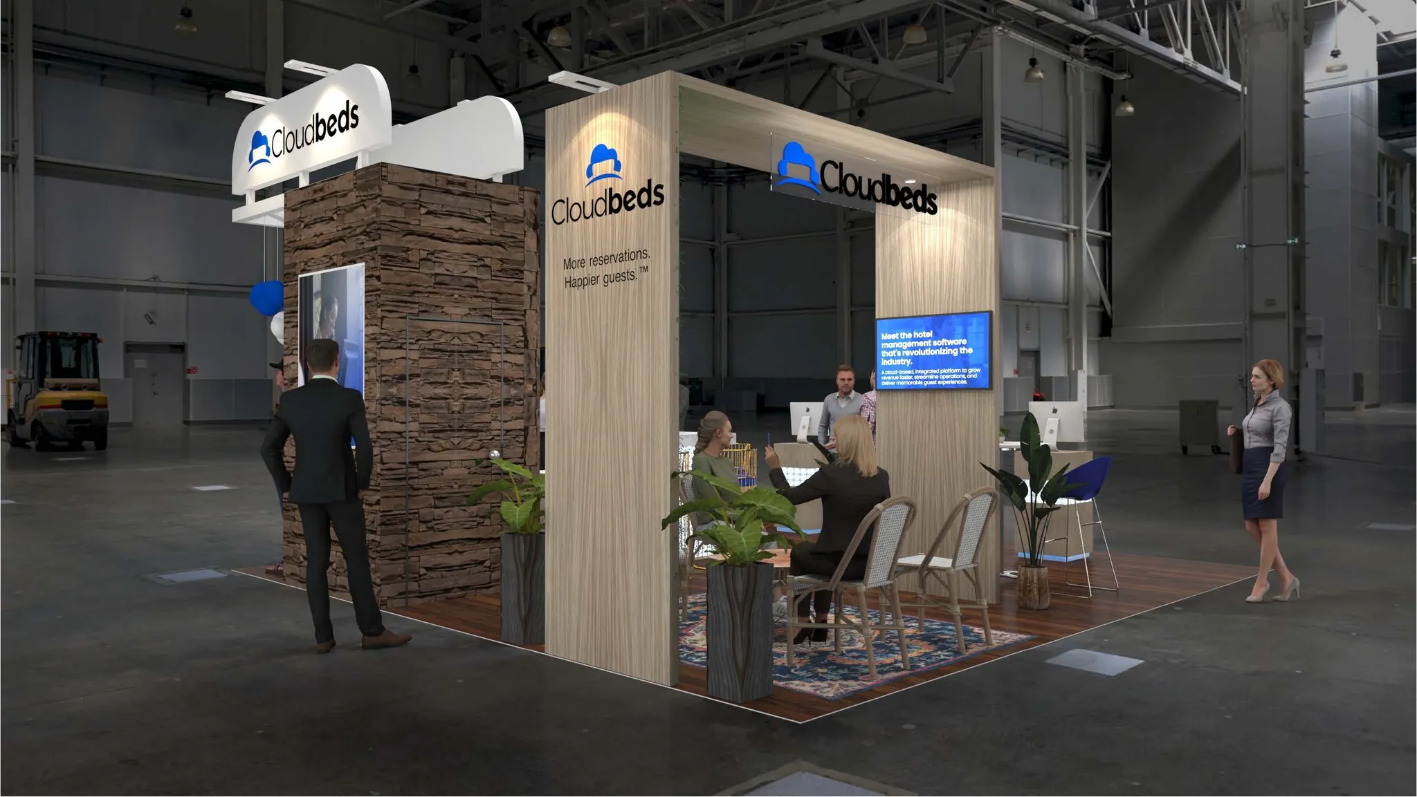 20x20 Island booth design by Reaction Space
